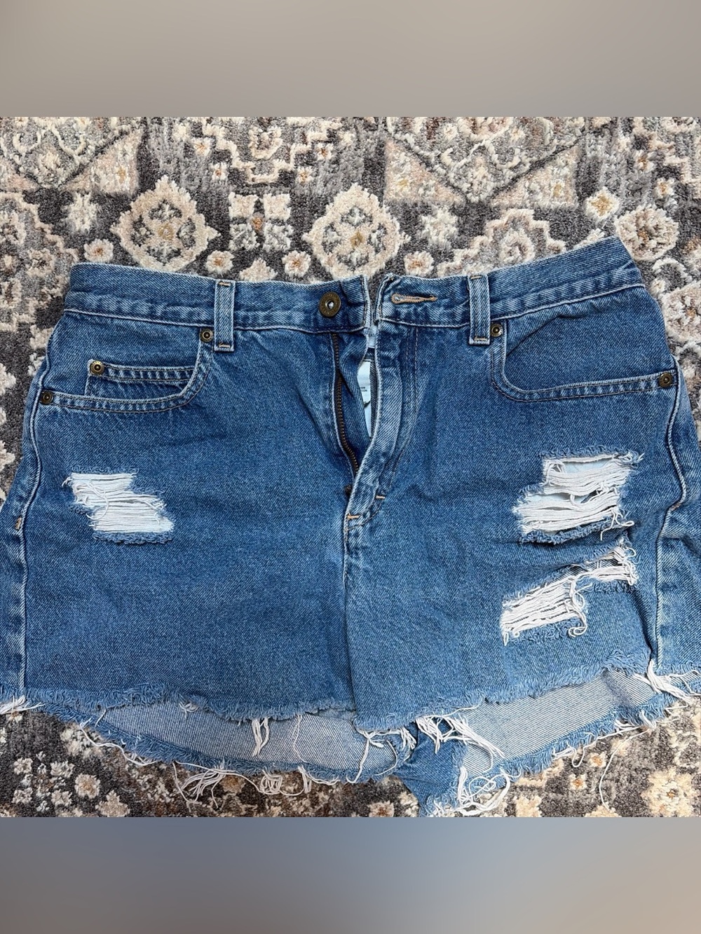 Liz Claiborne Distressed Blue Denim Shorts